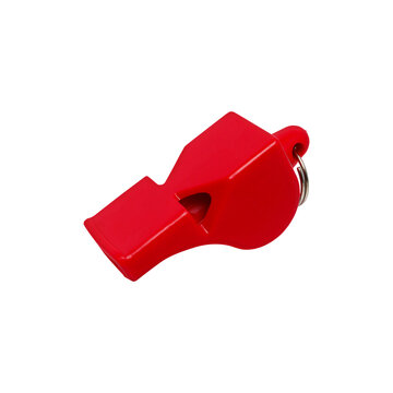 Red Referee Whistle Sports and Safety concept on transparent background png