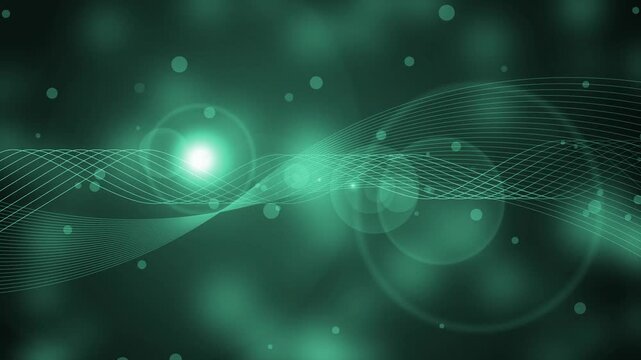 Abstract background line wave grid with lens flare, Abstract background with soft bokeh lights, white wavy grid lines crossing horizontally animation