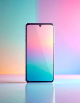 Modern smartphone with gradient background display.