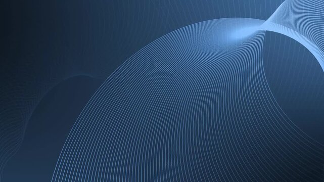 Ribbon line wave abstract background animation, Flowing curved lines and glowing highlights, modern minimal tech design