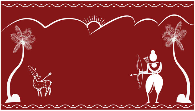 Warli art, Indian folk art, Ramayana, God Rama,