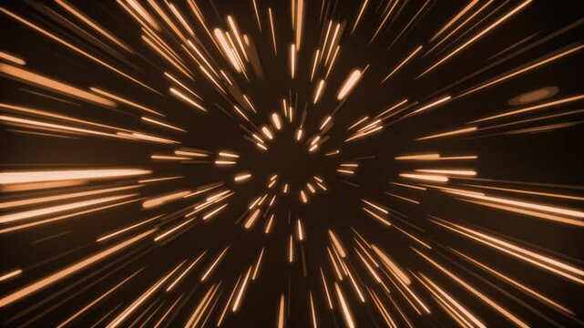 Neon hyperspace tunnel burst background animation, Neon light burst tunnel streaks radiating from center animation