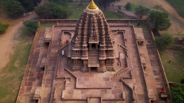 Majestic Nageshwar Jyotirlinga Temple aerial drone shot