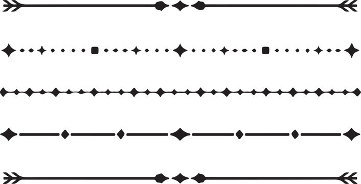 Collection of decorative horizontal dividers and ornamental line elements for professional page layout and print design