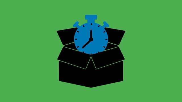 Time boxing icon featuring stopwatch inside box. Visual representation of focused scheduling and effective task organization.