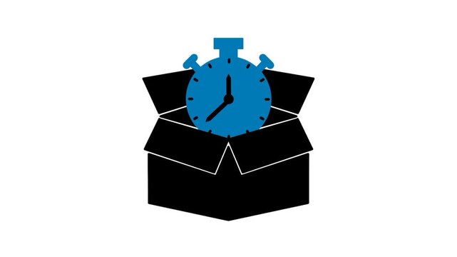 Time boxing icon featuring stopwatch inside box. Visual representation of focused scheduling and effective task organization.