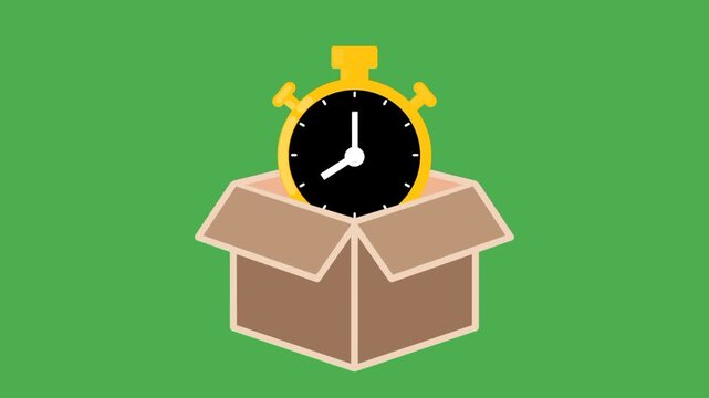 Time boxing icon featuring stopwatch inside box. Visual representation of focused scheduling and effective task organization.