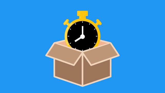 Time boxing icon featuring stopwatch inside box. Visual representation of focused scheduling and effective task organization.