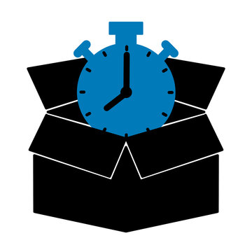 Time boxing icon featuring stopwatch inside box. Visual representation of focused scheduling and effective task organization.