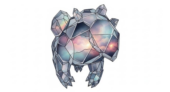 Geometric turtle digital art.