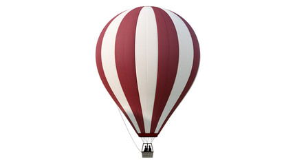 Red and white striped hot air balloon with basket © Theodore