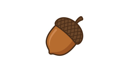 Brown acorn illustration with cap on white background for 20260703 reference © Ikaiku