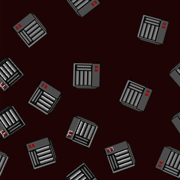 seamless pattern Network attached storage device providing robust data archiving and reliable information management for business and personal cloud computing needs. Featuring multiple drive bays and