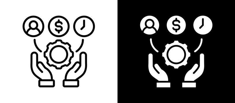 Resource Allocation whiteblack icon