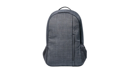 Modern grey backpack with mesh side pockets and zippered front pocket © Aisling