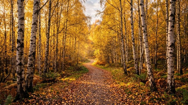autumn forest in the morning