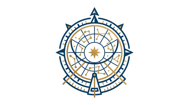 Astrology zodiac wheel chart symbol.