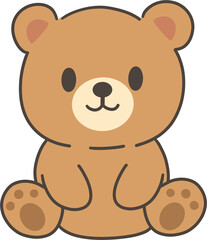 Fototapeta premium Cute Teddy Bear Cartoon Character Isolated on Transparent Background