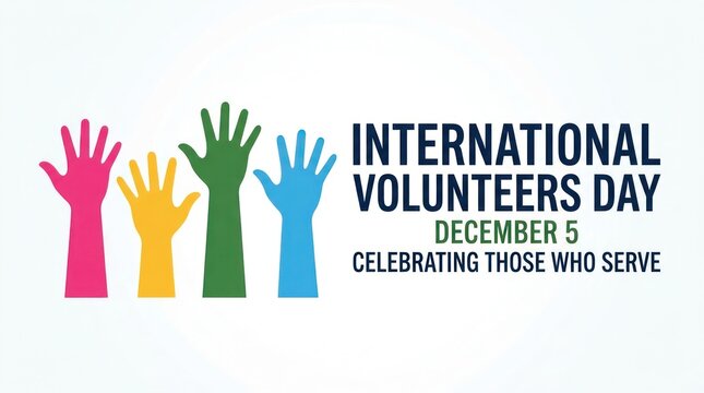 International volunteers day december 5th graphic celebrating those who serve with volunteers volunteering community december colorful international collaboration cooperation teamwork