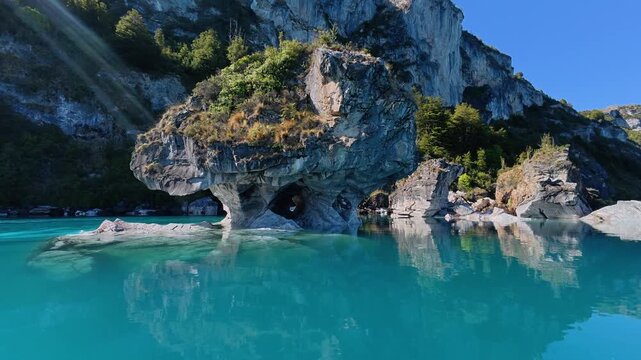 Marble Cathedral in Lake General Carrera, Ays&eacute;n, Chile

