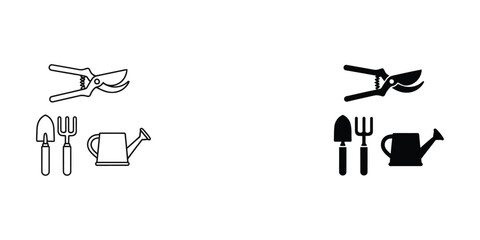 Gardening Tools Vector Icons, Illustration Set © MSTSALEHA