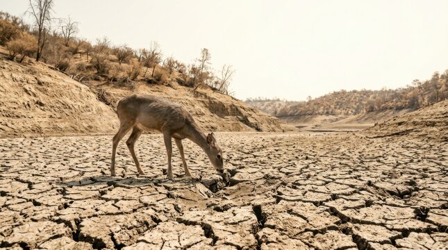 Wild Animal Crossing Drought Stricken Landscape