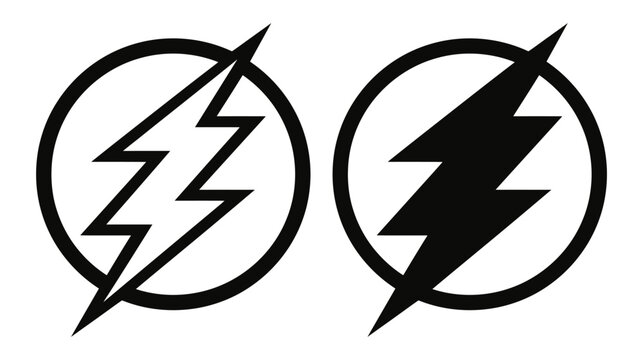 Lightning icon vector graphic design with yellow thunderbolt