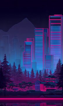 Ilustrasi Neon cyberpunk 