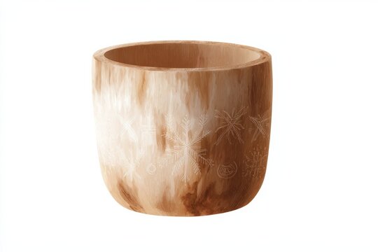 Hand carved wooden ayahuasca cup ritual vessel for spiritual ceremony background and natural texture for design