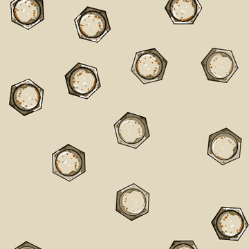 seamless pattern removal rusty screw head cartoon. stuck loosen, penetrating wd40, tools extractor removal rusty screw head sign vector