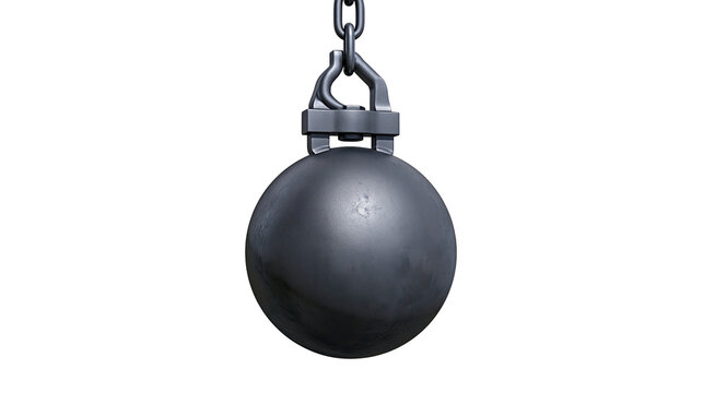 Heavy metal wrecking ball with chain