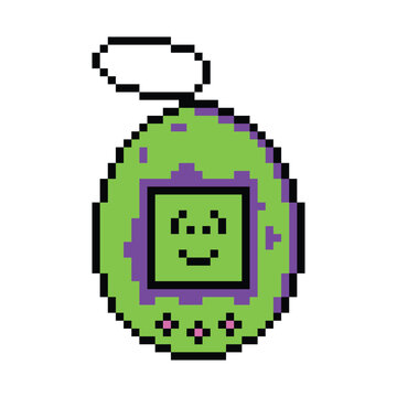 Pixel art retro pager icon. Y2K electronic communication device. Vector illustration.