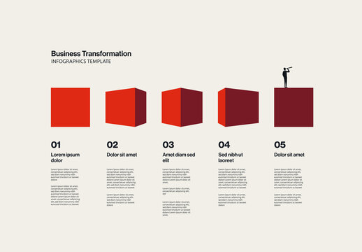 Business Transformation Infographic Template Geometric Illustration