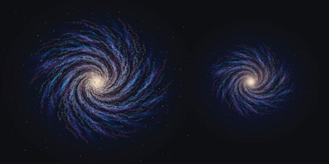 Twin Spiral Galaxies in Deep Space Universe Background © mahabubmorshed