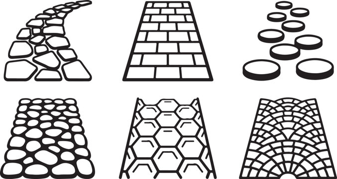 Various geometric and tessellation patterns in black and white Vector