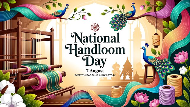National handloom day celebration with traditional loom art