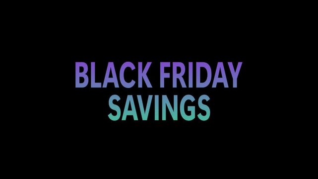 Black Friday Savings Promotion - Bold declares Black Friday Savings against a solid black background, perfect for retail and promotional