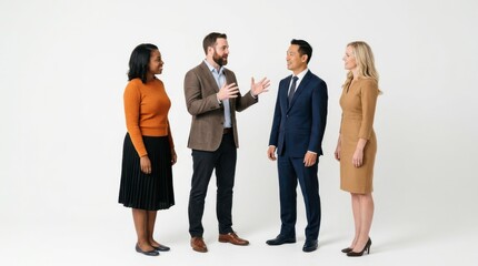 Obraz premium Diverse business professionals having meeting