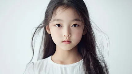 Young girl child serious face portrait © blvdone