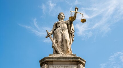 Fototapeta premium Lady justice statue holding scales and sword