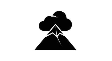 Mountain peak stands beneath a heavy storm cloud to illustrate weather patterns and natural geographical phenomena. © Maulidaa