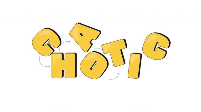 Chaotic internet reaction 2D animation. Wild vibe. Random unpredictable event. Messy situation. Frantic gameplay. Unhinged behavior. Gen z slang word animated overlay. Cartoon motion graphic
