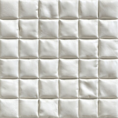 Fototapeta premium Seamless pattern of white quilted leather squares, creating a luxurious and textured background.