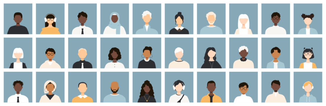 Avatars of different people. Modern design collection.