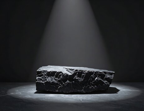 Dramatic spotlight on a single rock.