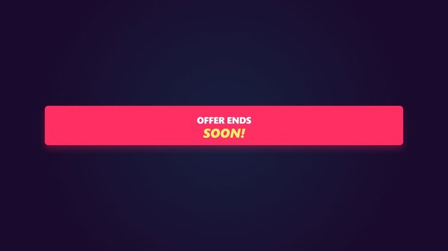 Animated offer ends soon banner with ticking clock