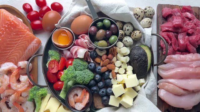 Healthy eating and balanced food concept. Keto and low carb diet