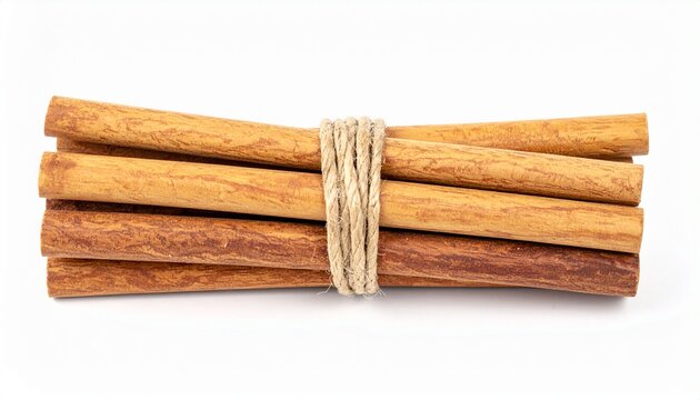 Bundle of smooth wooden sticks tied with natural twine