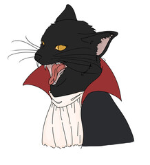 Vampire Black Cat Halloween © emdication