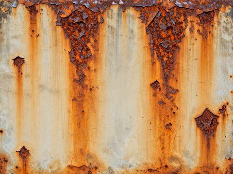 Rusty metal surface with peeling paint and texture